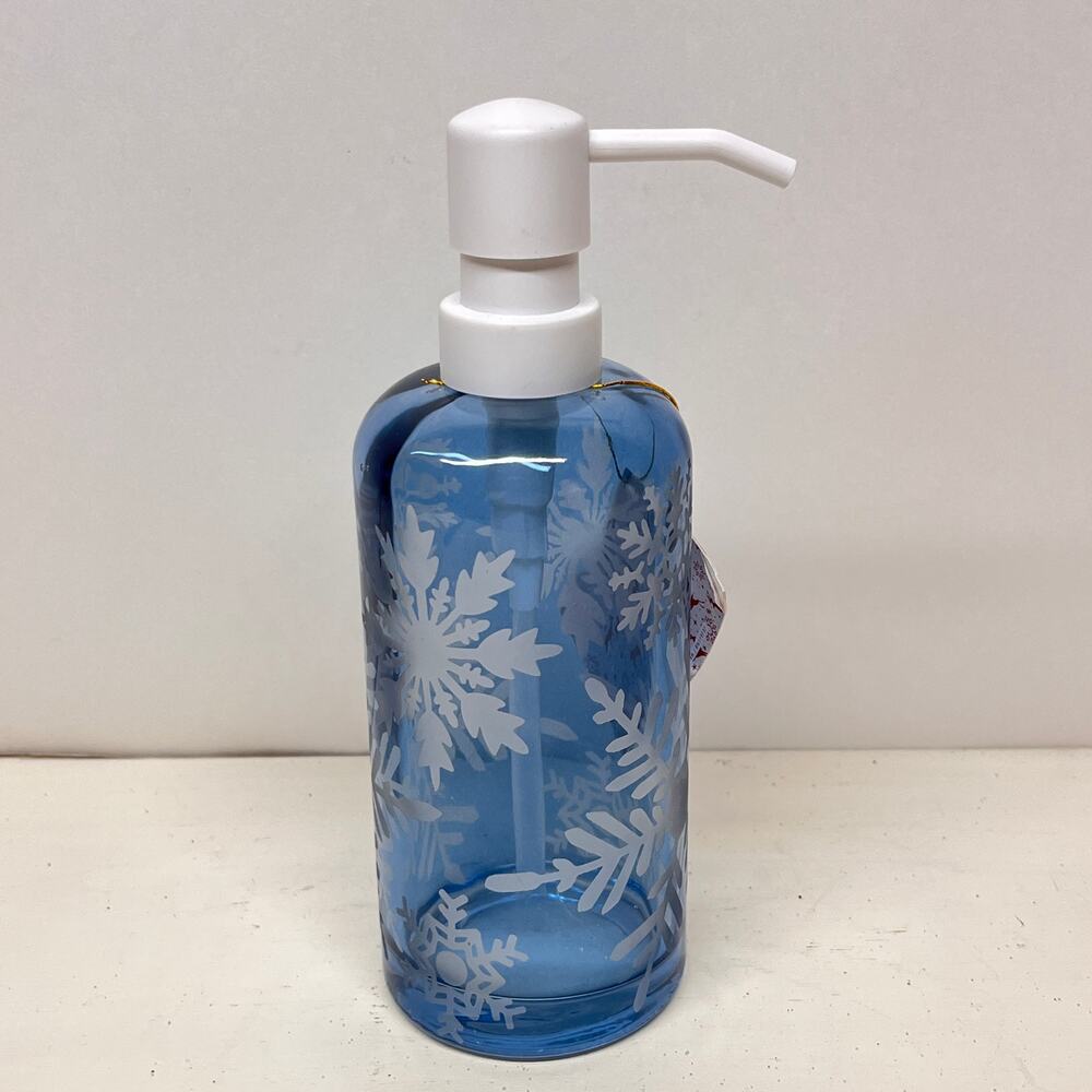Snowflake Soap and Lotion Dispenser Glass 16oz.